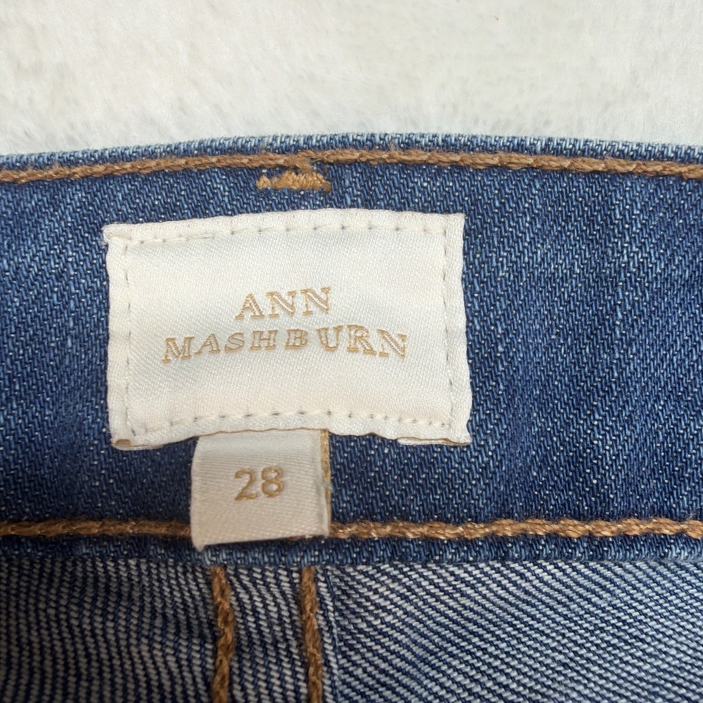Ann Mashburn Wide Leg Jeans High‎ Rise Blue Denim USA Made Womens 28 - Picture 8 of 12